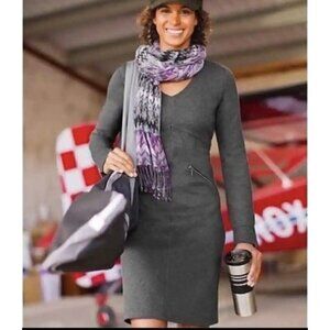 Athleta Dress Womens Size Small Gray Ponte Celebration Long Sleeve Knit